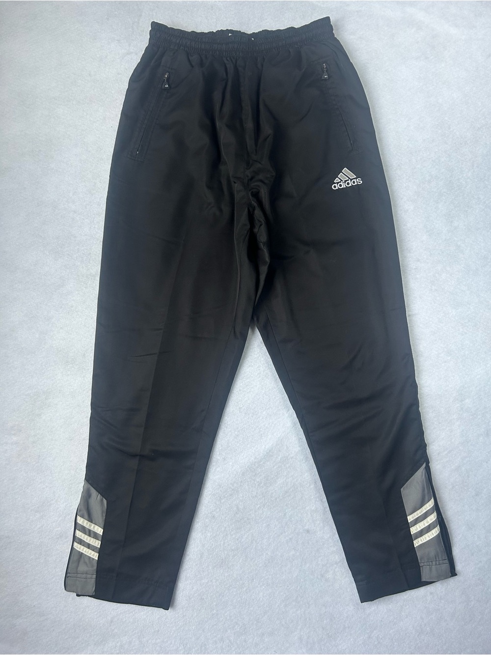 Adidas Boys Black Athletic Track Pants Joggers Size Medium